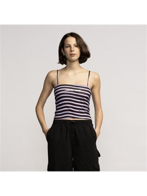 SANTA CRUZ Sca-Wve-0627 Vest Blk Strip Viola-Nero Donna in Abbigliamento