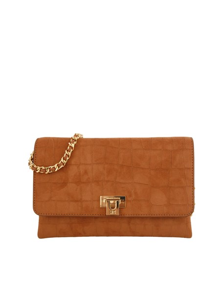 borsa a tracolla elisabetta franchi in suede cuoio bs64a61e2