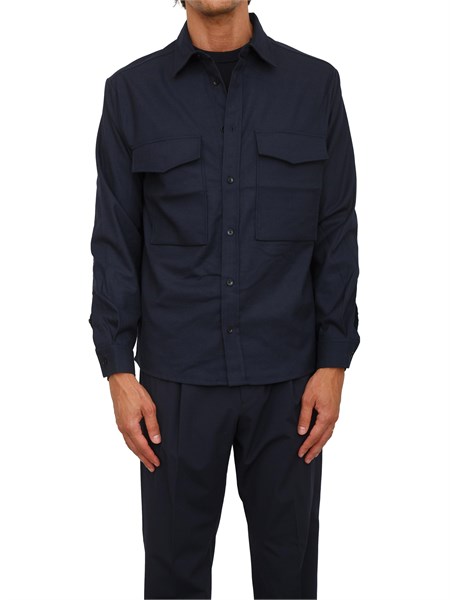 camicia antony morato relaxed fit in misto viscosa blu dal tocco caldo mmsl00777fa600285