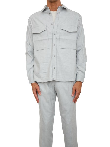 camicia antony morato relaxed fit in misto viscosa grigia dal tocco caldo mmsl00777fa600285