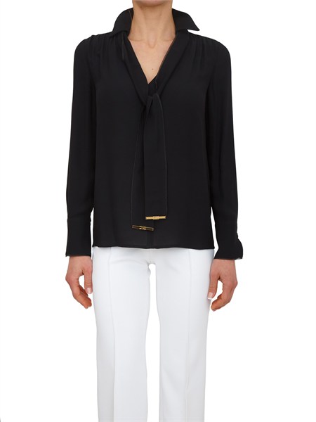 camicia elisabetta franchi in georgette di viscosa nera ca14661e2