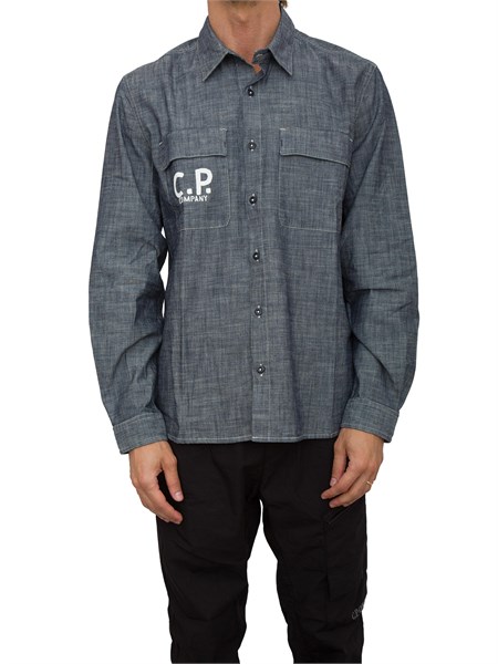 camicia manica lunga uomo cp company blu denim 16cmsh150a110065w