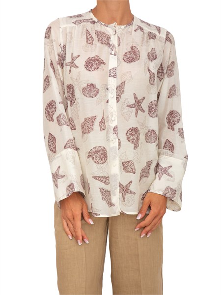 camicia mlldisco di marella in voile di seta stampata mlldisco