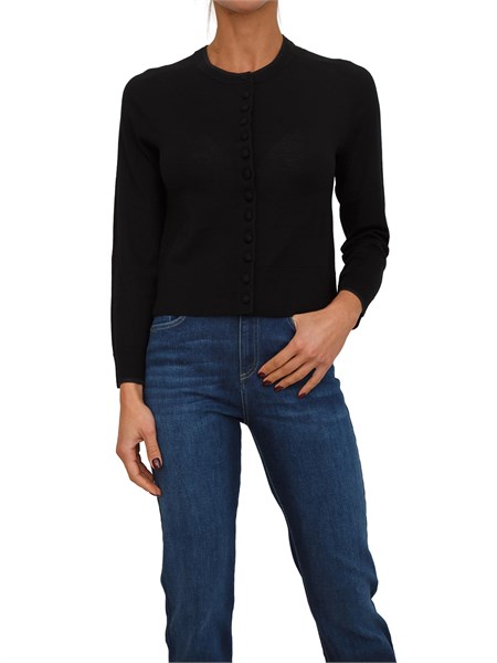 cardigan checca nenette in pura lana merino nera checca