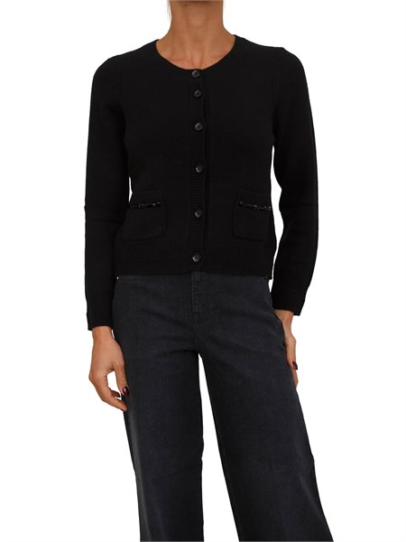 cardigan nero donna ciao nenette in misto cashmere e lana ciao