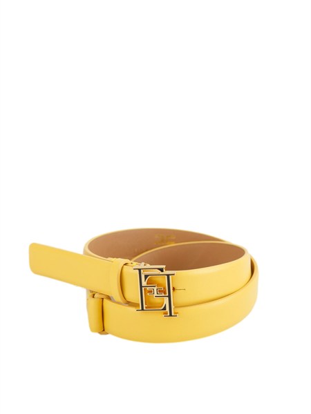 cintura elisabetta franchi gialla in pelle con fibbia ct92s61e2