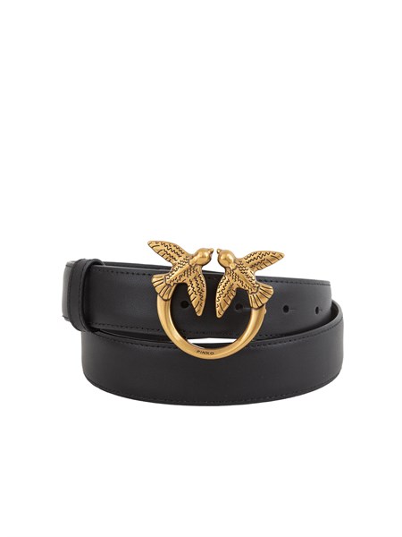 cintura nero pinko love birds in pelle 3cm logo oro 100125a0f1