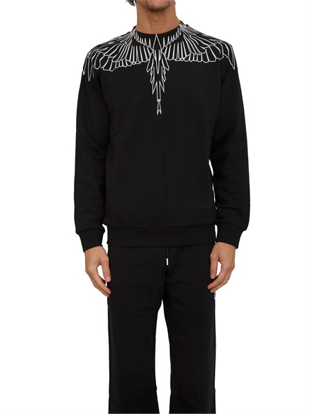 felpa girocollo county of milan nera con stampa aquila f5camasw001