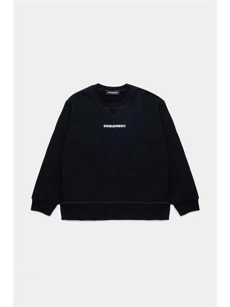 felpa girocollo dsquared2 kids nero in cotone dq2739d0094