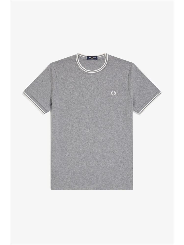 FRED PERRY FRED PERRY M1588 420 T-Shirt Mc Grigio Uomo