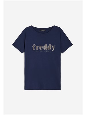 FREDDY FREDDY Wsdt2 B130 T-Shirt Mc Blu Donna in T-shirt