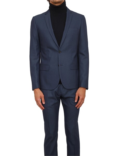 giacca antony morato slim fit bonnie in misto viscosa blu con micro pattern mmjs00071fa650255