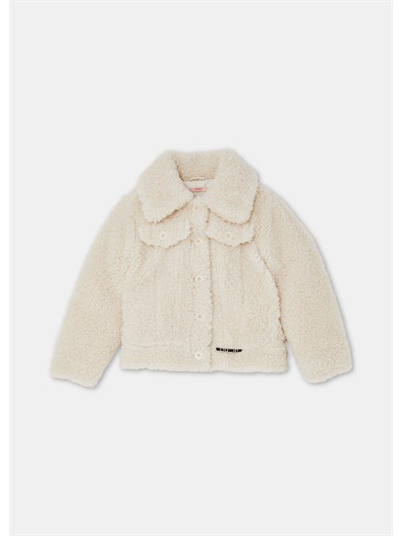 giacca liu jo bambina in teddy bianco gf5095e1036
