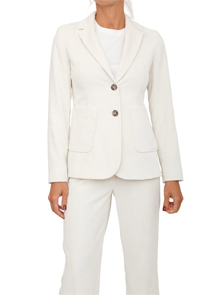 giacca monopetto bino emme marella in velluto bianco a coste bino