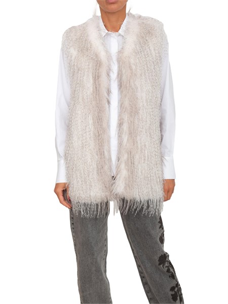 gilet blugirl in faux fur bianco pf5002t0300