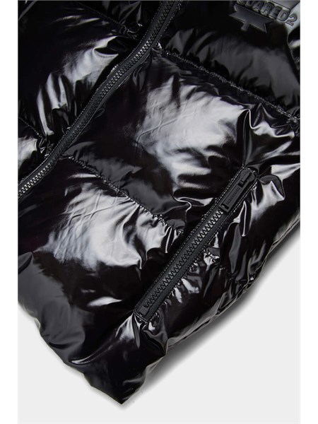gilet dsquared2 kids nero in nylon lucido dq3043d0ady