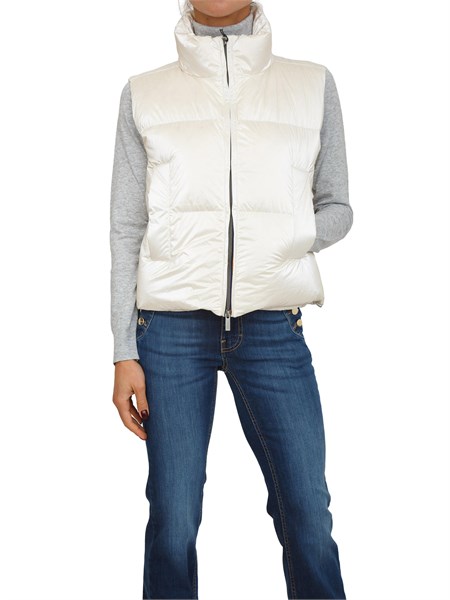 gilet imbottito donna thille k way in tessuto luminoso bianco k7136nw