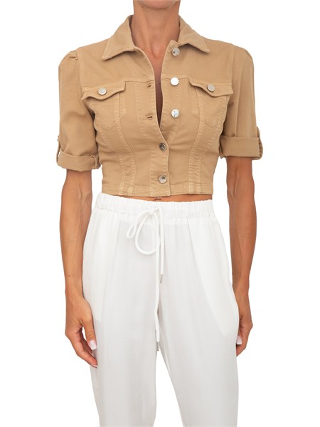 giubbino bakari kocca in denim beige bakarigb8409