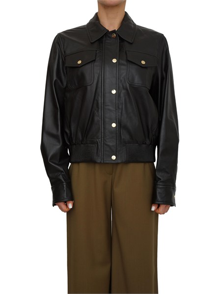 giubbino corto biada max mara studio in pelle nera biada