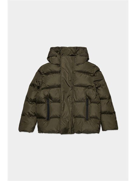 giubbino dsquared2 kids verde in nylon trapuntato dq1090d00bn