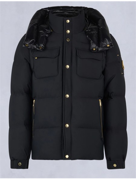 giubbino moose knuckles uomo in tessuto tecnico nyluxe nero m34mj199g