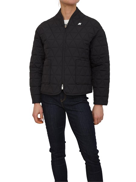 giubbino selime k way donna in nylon idrorepellente e antivento nero k2142jw