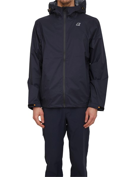 giubbino unisex charmain k way in tessuto tecnico blu k7137nw