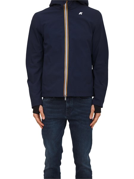 giubbino uomo jacko k way in tessuto tecnico blu k6131bw
