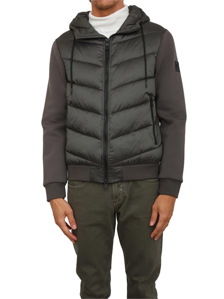 giubbotto antony morato con eco imbottitura dupont sorona e maniche in maglia verde mmco00948fa600275