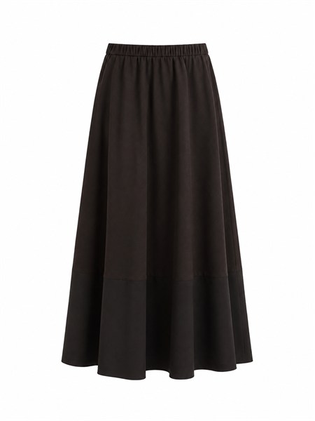 gonna ribes mm max mara in cotone stretch marrone mmlribes