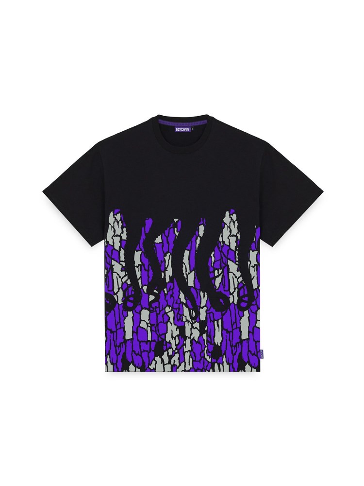 IUTER-OCTOPUS IUTER-OCTOPUS 23WOTS10 Tee Blk Oct.Huntin Viola-Nero Uomo