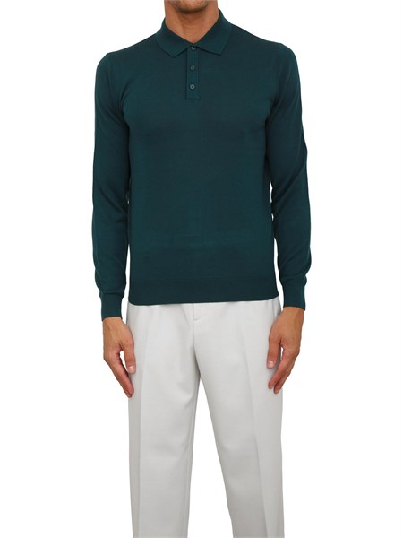 maglia antony morato con colletto regular fit in misto lana super soft verde mmsw01539ya400145