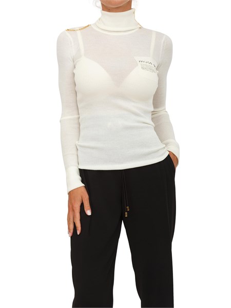 maglia dolcevita elisabetta franchi in lana avorio mk43b57e2