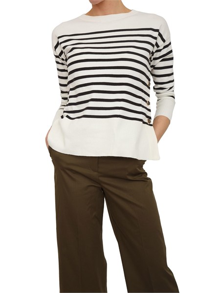 maglia emmbadia di emme marella in cotone bianco a righe emmbadia