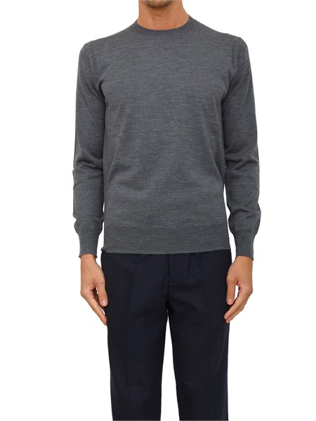 maglia girocollo paolo pecora in lana merino grigio a001f001