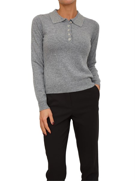 maglia polo fracomina in cashmere e lana grigia fr25wt7005k53201