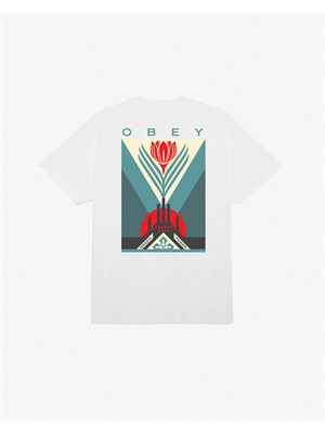 OBEY OBEY 165263780 Tee Wht Green Pwr Bianco Uomo in T-shirt