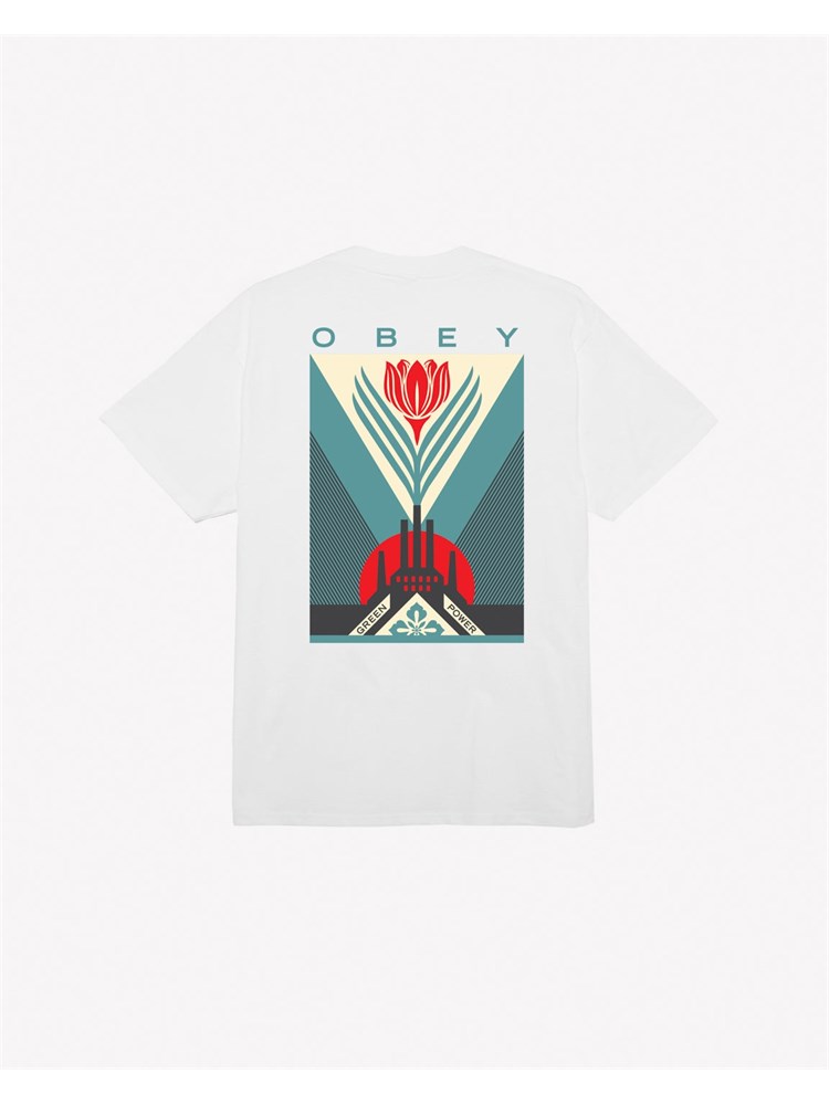 OBEY OBEY 165263780 Tee Wht Green Pwr Bianco Uomo