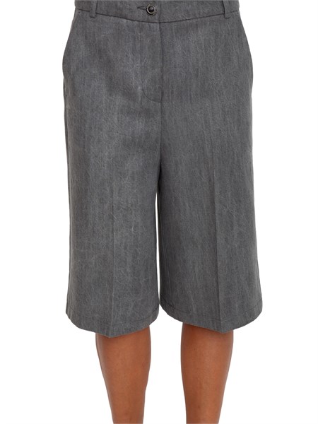 pantalone bermuda liu jo donna in denim di lyocell grigio uf5145d0266
