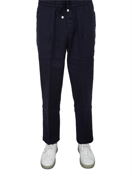 pantaloni chino jacob cohen modello carrot con coulisse in popeline blu jum p0017001s4269