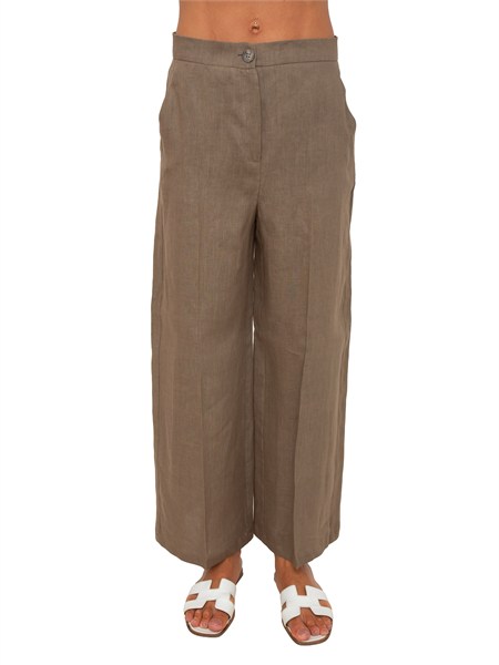 pantalone emmclava emme marella in lino taupe emmclava