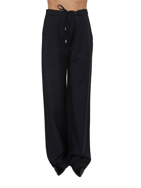 pantalone fluido corone max mara studio in pura lana blu corone
