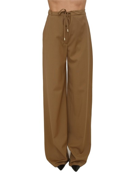 pantalone fluido corone max mara studio in pura lana cammello corone