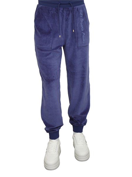 pantalone jogging ea7 emporio armani in ciniglia bluette 7w000440af15653