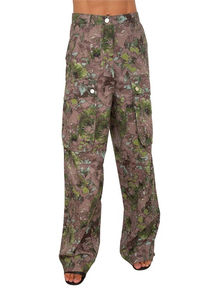 pantaloni cargo liu jo donna stampa militare e borchie wa6125t433a