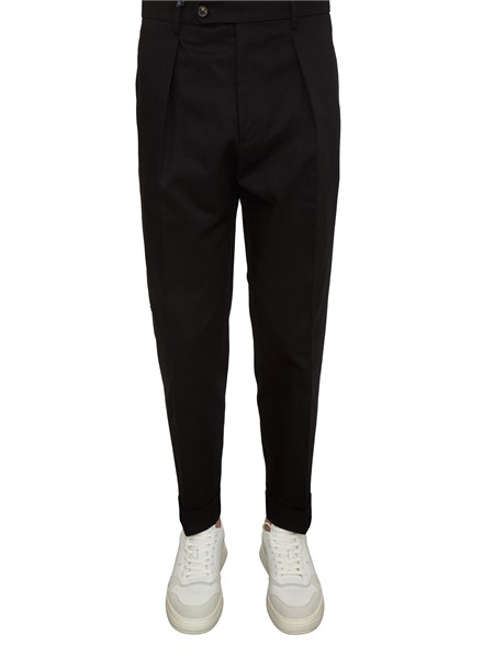 pantaloni chiaia berwich in twill di cotone neri chiaialongbr1284