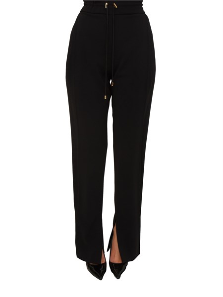 pantaloni elisabetta franchi in crepe nero con coulisse pa11757e2