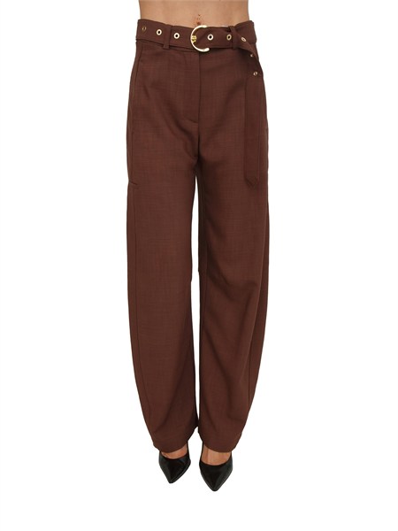 pantaloni lexya pinko in tessuto panama marrone lexya2w6