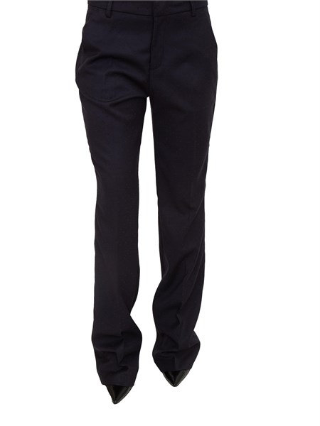 pantaloni liu jo donna in misto viscosa blu con strass all over mf5480t1810