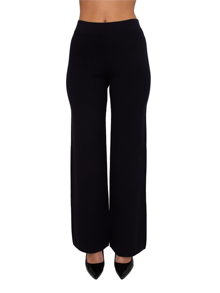 pantaloni marzia max mara in filato di viscosa punto tessuto blu marzia